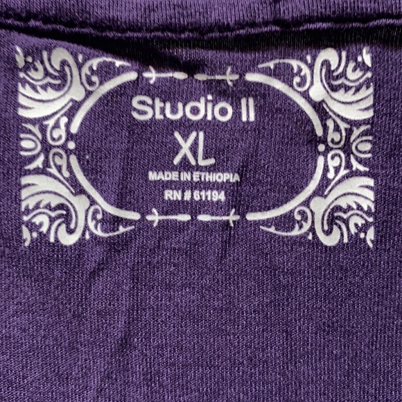 STUDIO II RAYON BLUE SHORT SLEEVE TOP SZ XL - Picture 7 of 10